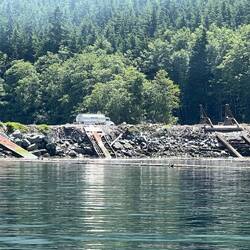 Some logging operation pieces. Log slide and a dock.