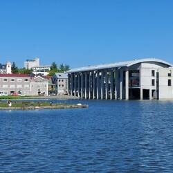 View across to City Hall from the other side of The Pond