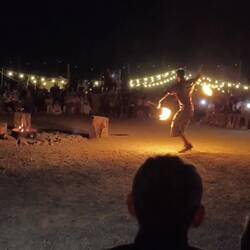 Fire dancing after dinner
