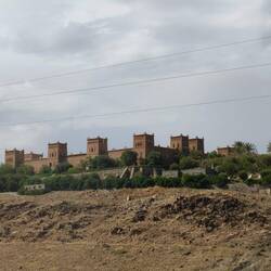 Castle on road out to Agafay desert for quad bike tour