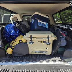 I feel like the Beverly Hillbillies with camping stuff and stuff for the new condo thrown in!