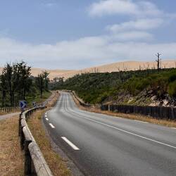 die Fahrt entlang der Düne macht das Ausmaß noch einmal transparent