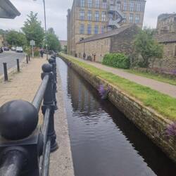 Will took the bus to nearby Slaithwaite where the canal runs adjacent to the mainstreet