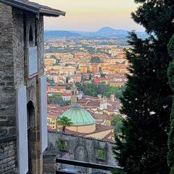 View of Lower Town from the Old Town Fort at dusk.