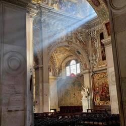 Bergamo Basilica (Old Town) - sort of 'spiritual' with the sun rays streaming in.