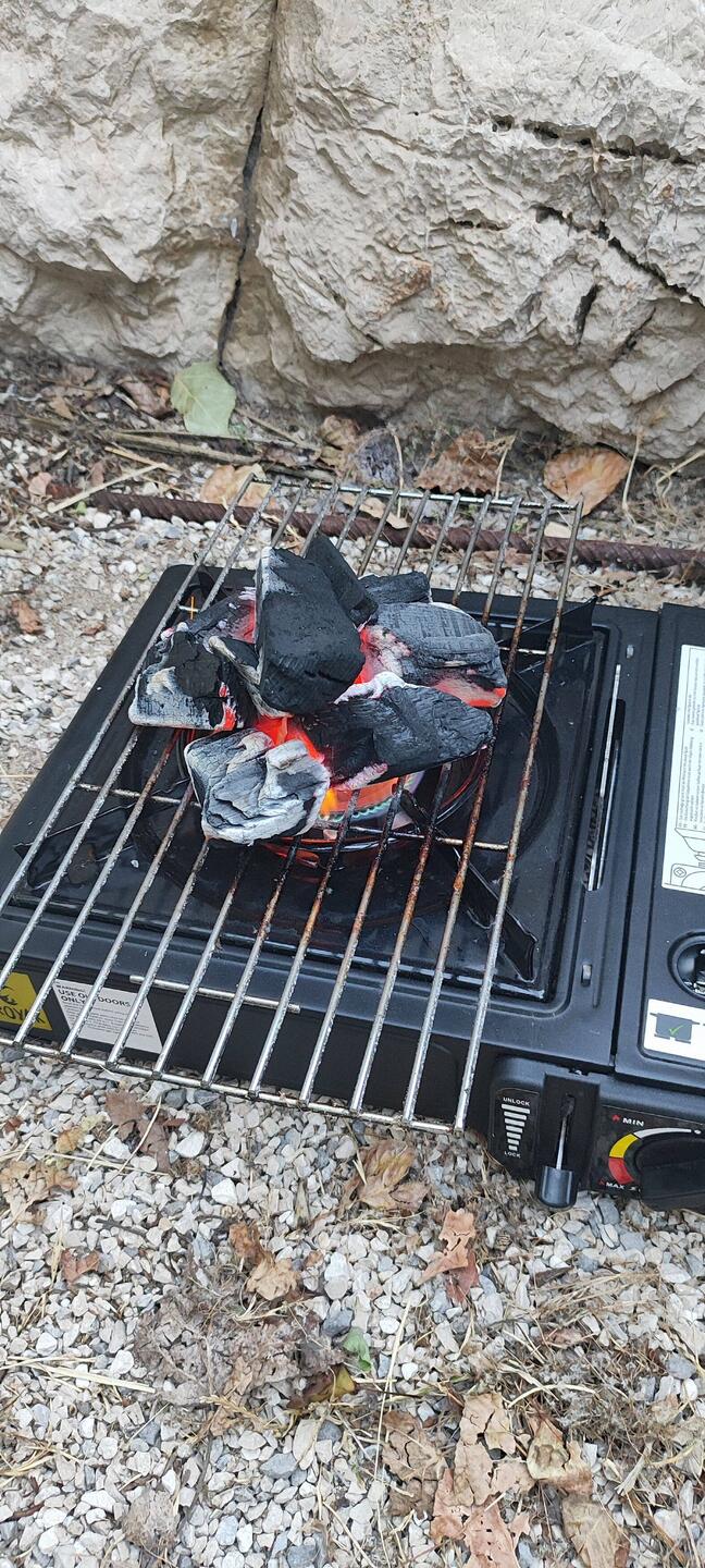 Nach MacGyver Art...Kohle auf dem Gasbrenner vorgeglüht 💪🏼