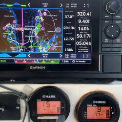 Abeam Campbell River. 1500 RPM, 9.4mph, 7.4mpg! :-)