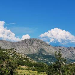 Blick auf die Berge.