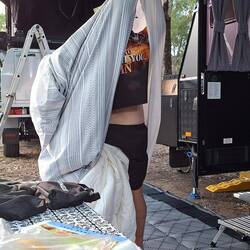Mick putting his donations in its nice clean cover. HAHA