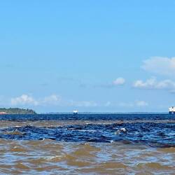Hier treffen Rio negro und Amazonas aufeinander