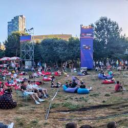 Public World Cup fan area next to Skanderbeg Square