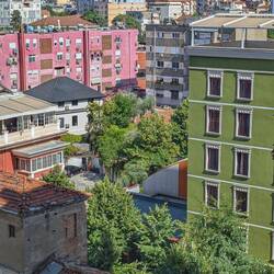 The view from our apartment in Tirana.