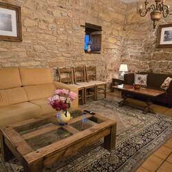 Sitting room in albergue in Las Herrerias