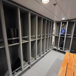 Each room has a locker in base camp to store our boots (low deck, where we would board the zodiacs)