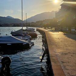 Salo promenade at sunset
