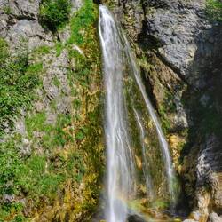 Grunas (aka Thethi's) Waterfall. Quite a steep rocky scramble for the last few 100s of mts