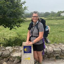 The official "100 km to go" marker.