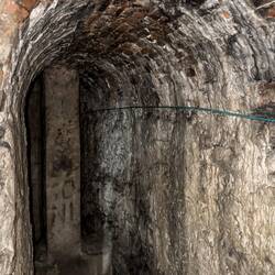 Looking down one of the ducts ... Bagni di Mario — Bologna, Italy.