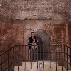 Mui at the entrance from the vestibule into the cistern ... Bagni di Mario — Bologna, Italy.