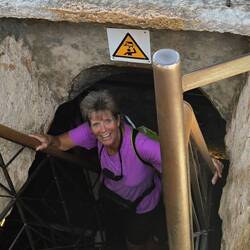 Tight staircase leading to the top of the tower.