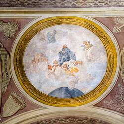 Fresco from the ceiling over the apse — Museo San Colombano, Bologna.