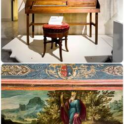 Rectangular spinet; Napoli (1598; amongst oldest surviving Neapolitan spinet); painting: King David