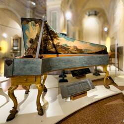 Harpsichord: GB Giusti; Ferrara (1679); the "prince" of the collection; rare prototype w/3 registers