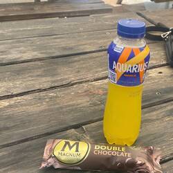 Afternoon snack about a mile and a half out of town.