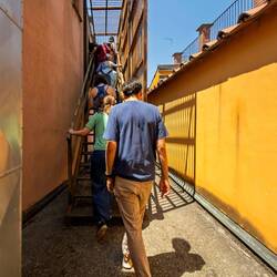 Going up to the hottest area ... the costume storage room ... Arena del Sole — Bologna, Italy.
