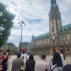 Our Indian guide - Savvy teaching us about Gothic Architecture