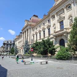 Palast der Rumänischen Nationalbank im historischen Zentrum von Bukarest.