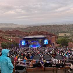 View from the top of the amphitheater w/Thievery on stage.