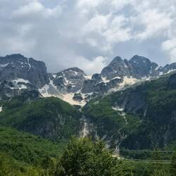 Storm over Valbona Alps, luckily as we were enjoying lunch
