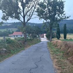 Left town up a hill. Of course. May not be major but it's still a hill.