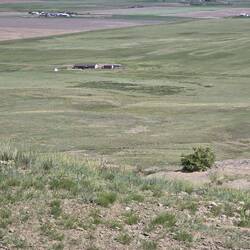 View from the top. The "runner" would drop down to a small ledge (hopefully) while the herd passed.