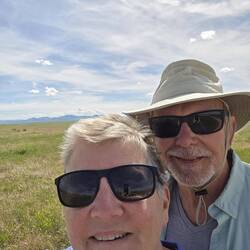 Big Sky country. Then mountains in the background