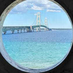 View through a lighthouse porthole