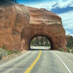 Rock tunnel on scenic Highway 12