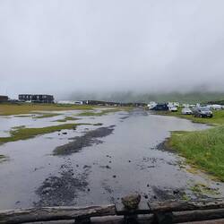 ... und der Campingplatz wird über Nacht zum See...