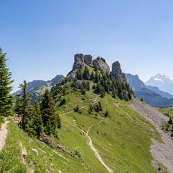 Da oben geht's zur Aussicht auf den Oberberghorn