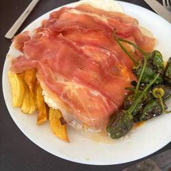 Lunch. Ham and eggs for the second time today.