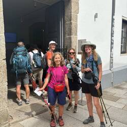 Waiting in line at the Pilgrim's Office.