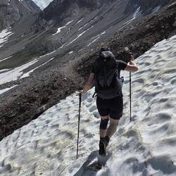 Die Schneefelder waren zum Glück schön weich und gut zu gehen