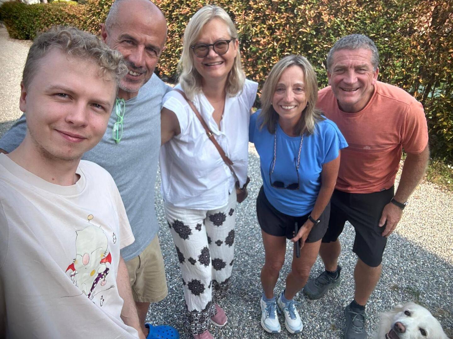 Paula, Gianni,Pietro & Sali the dog