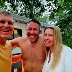 Et la soirée avec Dawn et Michael, mes voisins de camping qui cherchent à acheter une maison ici