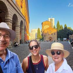 At Piazza Santo Stefano in the early evening — Bologna, Italy.