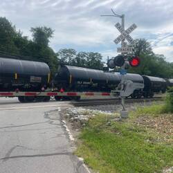 Stuck behind a train