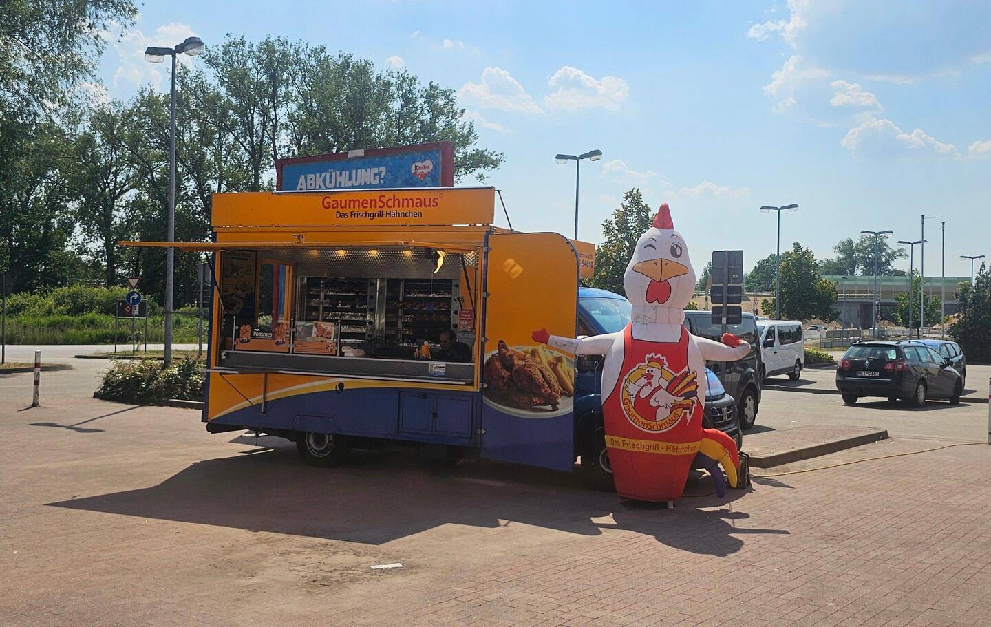 41 Grad. Da kann man doch eigentlich einen Gockel essen