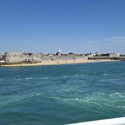 Final view of Hotwalls Beach with Round & Square Towers