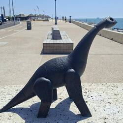 Yep...a dinosaur on Clarence Pier Esplanade!